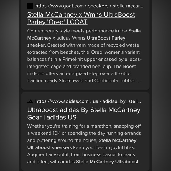 NWT Stella McCartney by Adidas UltraBOOST PARLEY Sneaker Oreo size US 8 1/2 UK 7 - Picture 9 of 16